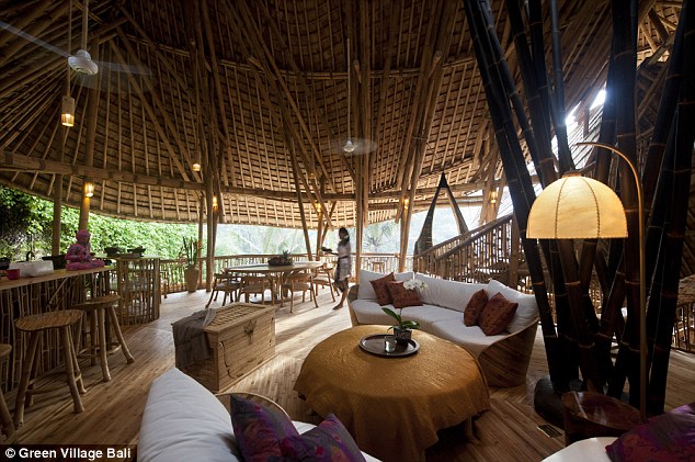 The 18 luxury homes in the Green Village in Bali are made almost entirely from bamboo